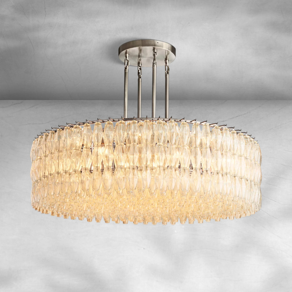 Cyra Clear Glass Round Chandelier 37"47"62"