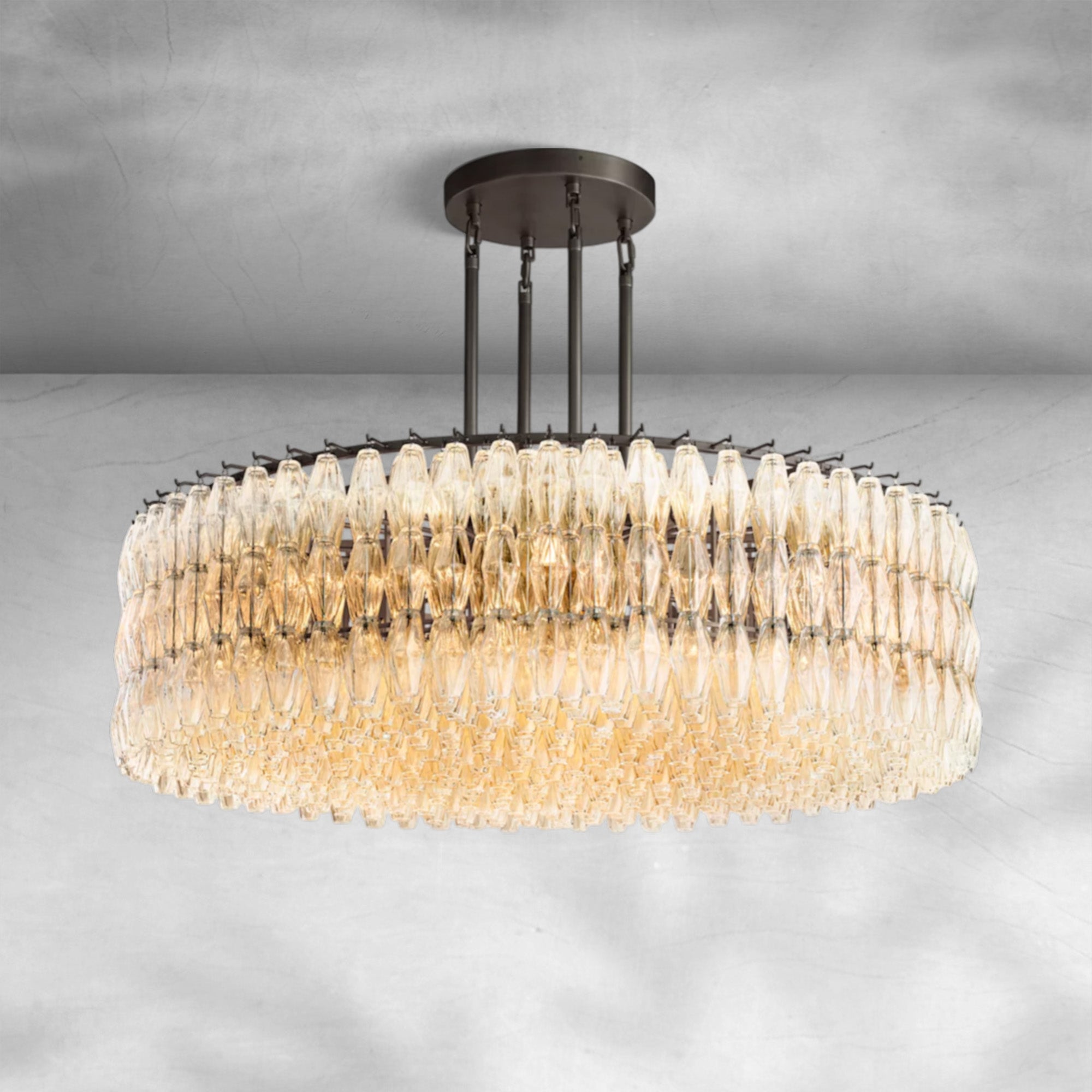 Chiaravalle Clear Glass Round Chandelier 37"47"62"