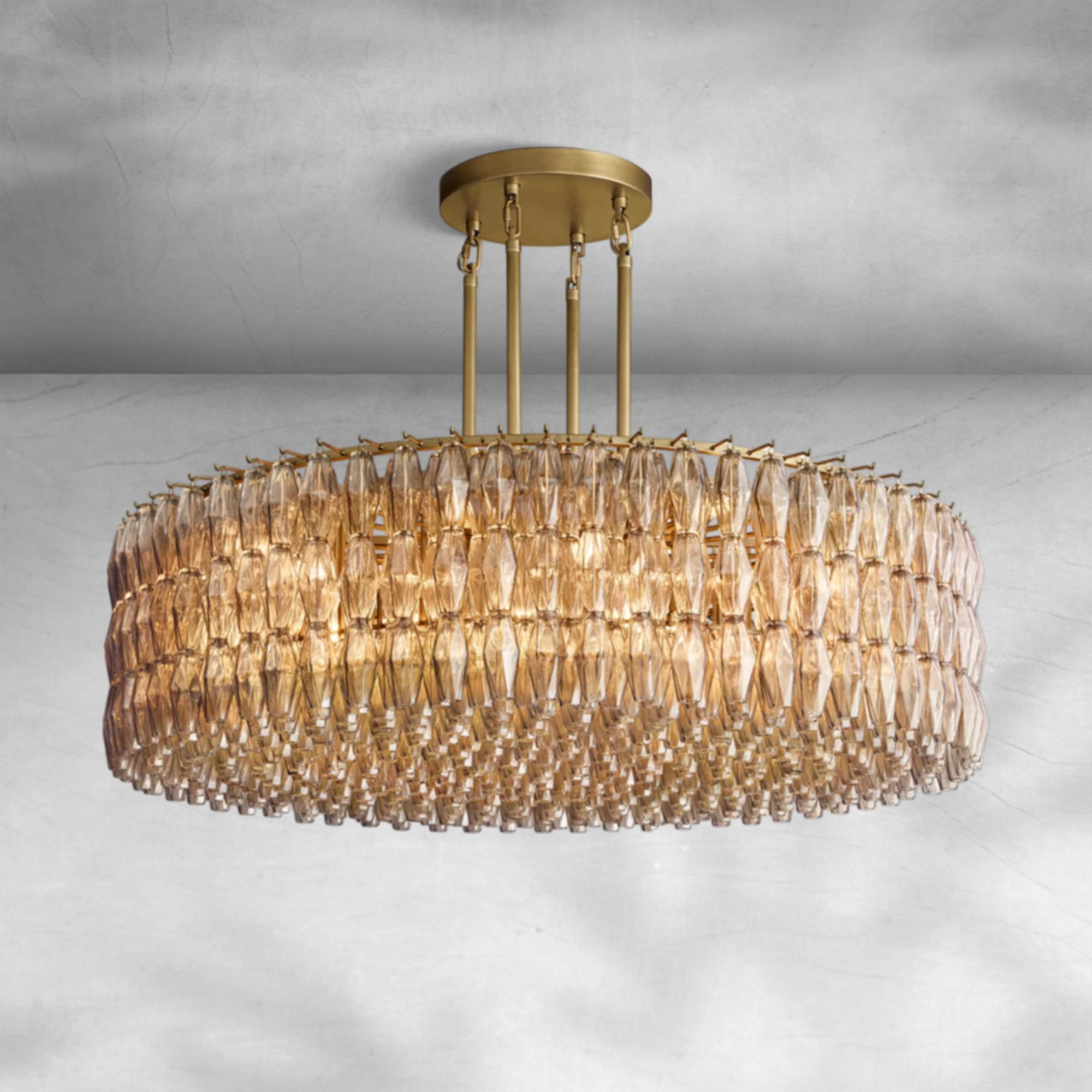 Chiaravalle Smoke Glass Round Chandelier 37"47‘’62‘’