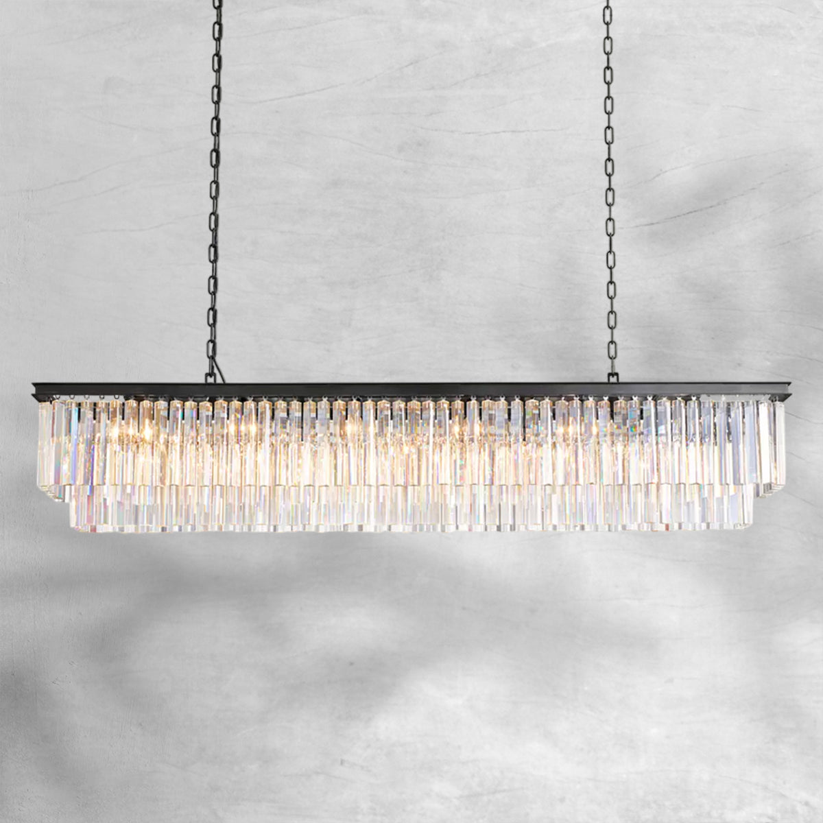1920s Orion Art Deco Rectangular Chandelier 40"49"59"72"