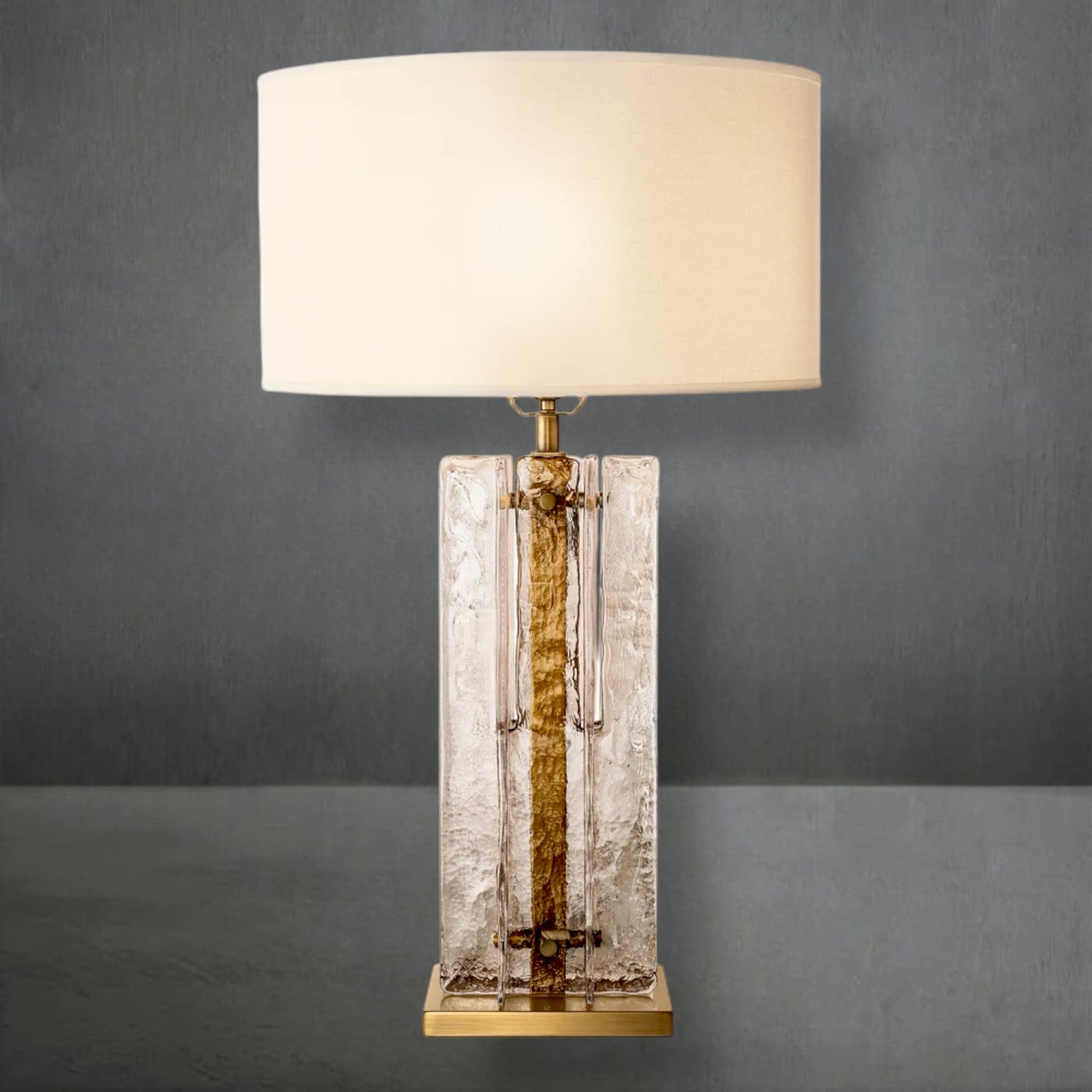 Lattace Smoke Glass Table Lamp 30"