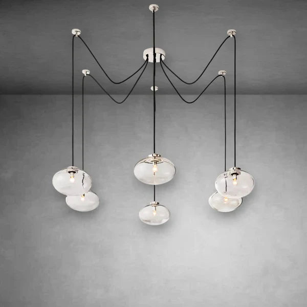 Coraline Clear Glass Suspended Chandelier 84"