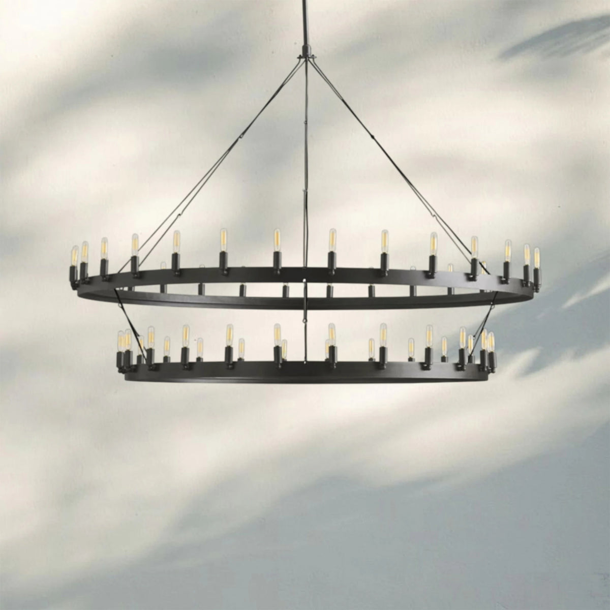 Celestine Vintage Filament 2-Tier Round Chandelier 63''