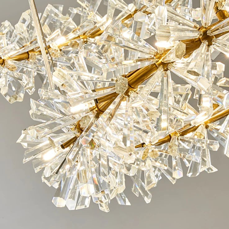 JC Rock 2 Wheel Frozen Ice Crystal Chandelier Light