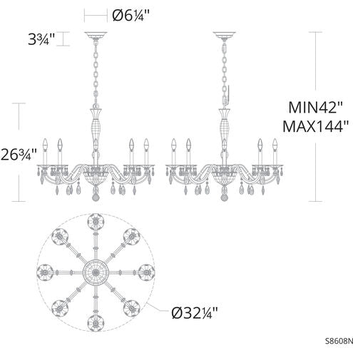 Sienna Marco 8-light chandelier 32"