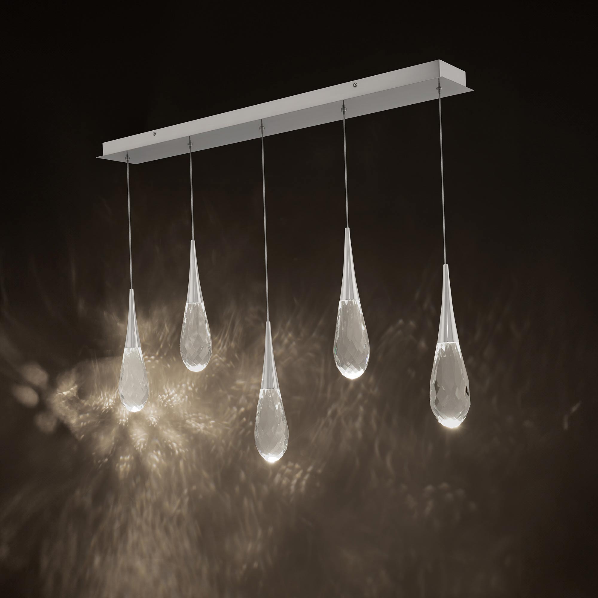Hibiscus Linear LED Multi Pendant Light in Detail.