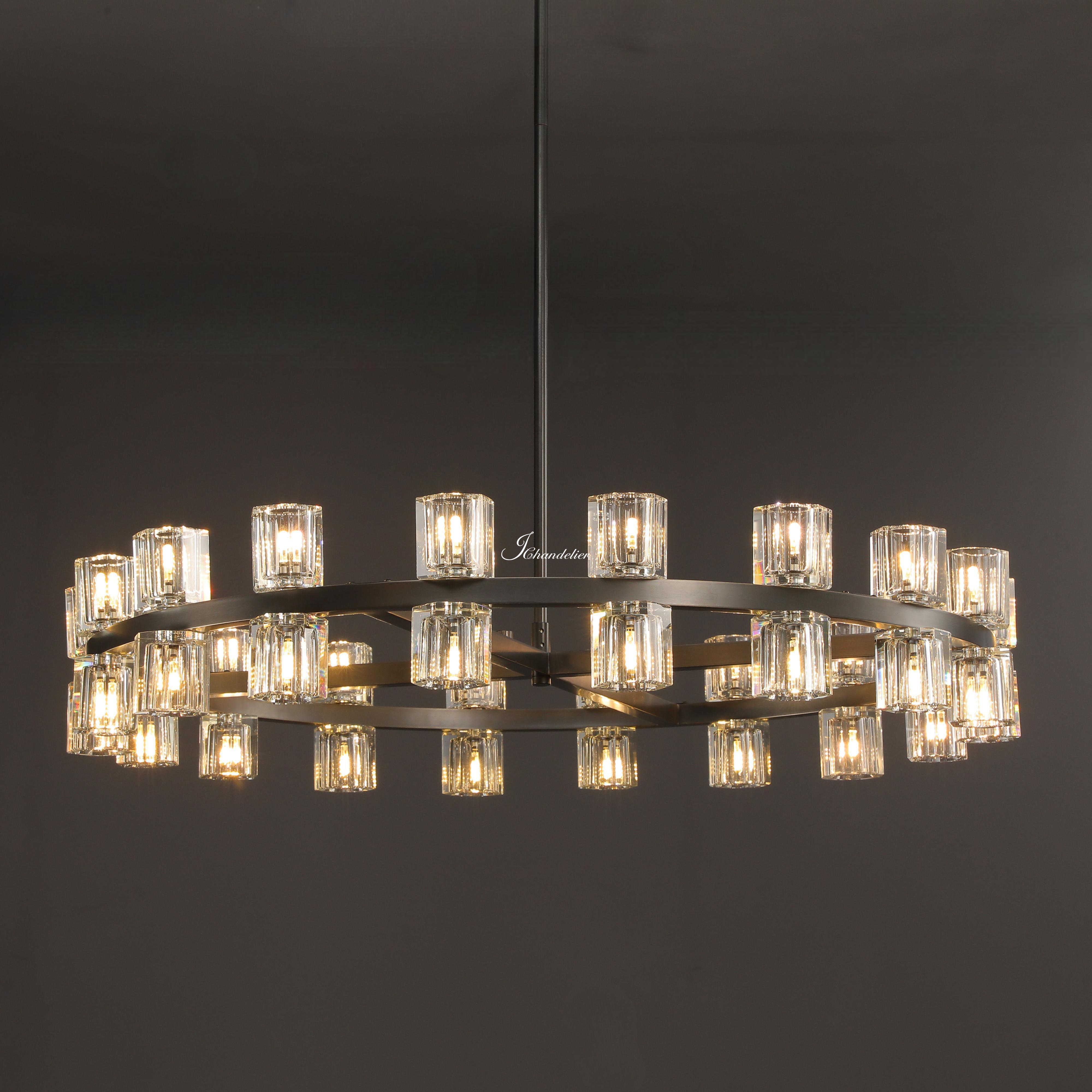 Arcachen Crystal Round Chandelier 36", 48"