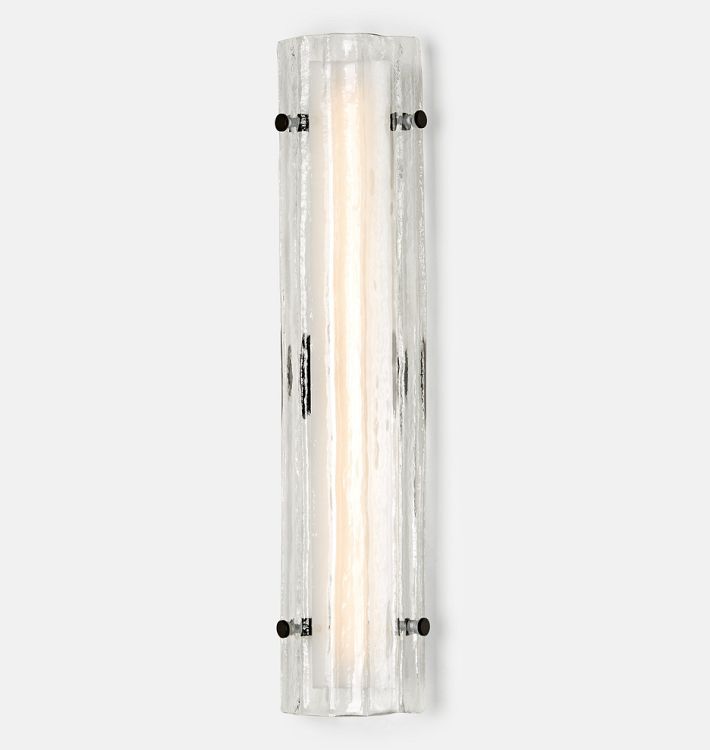 Womter 28" LED Clear Fluted Glass Wall Sconce