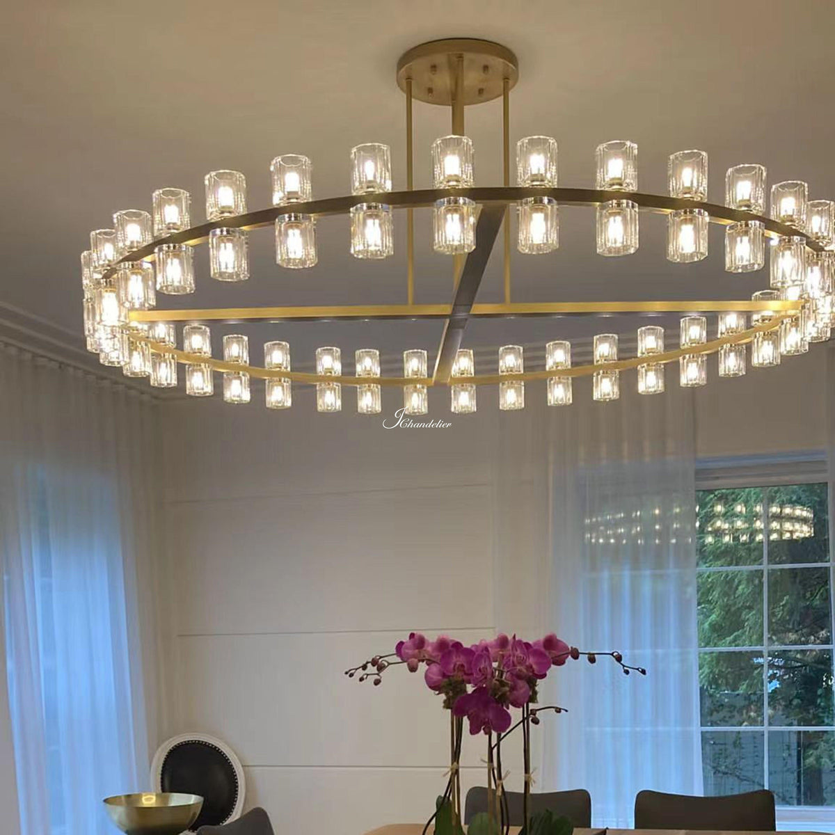 Auraline Crystal Round Chandelier 60"