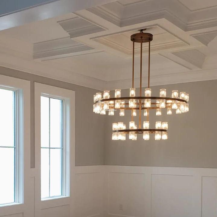 Auraline Crystal Round 2-Tier Chandelier 60"
