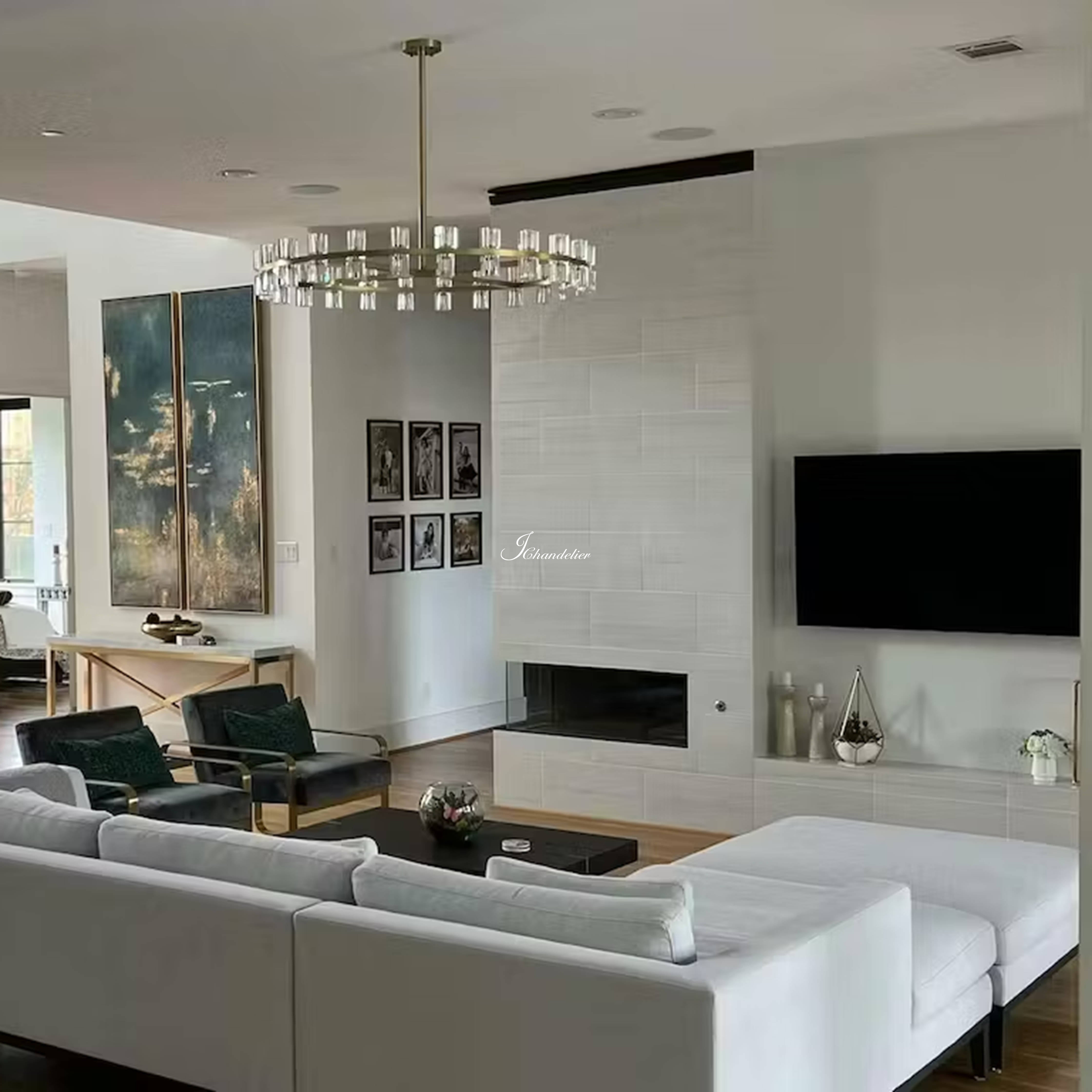 Arcachen Crystal Round Chandelier 36", 48"