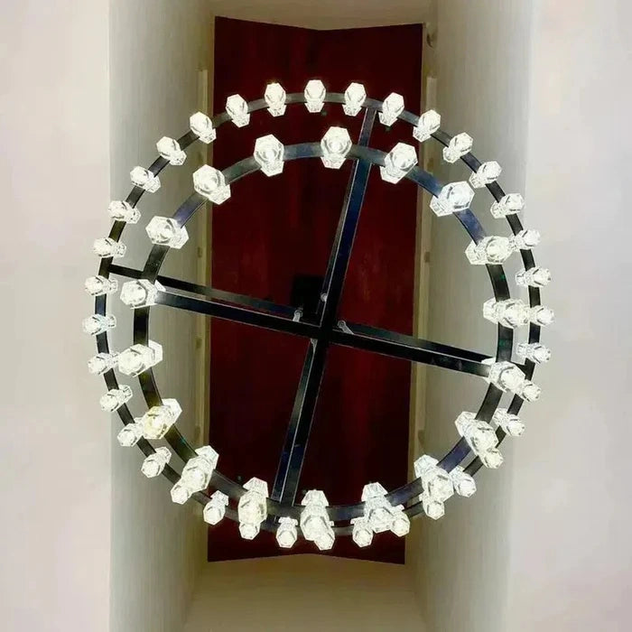 Auraline Crystal 2-Tier Round Chandelier 60"