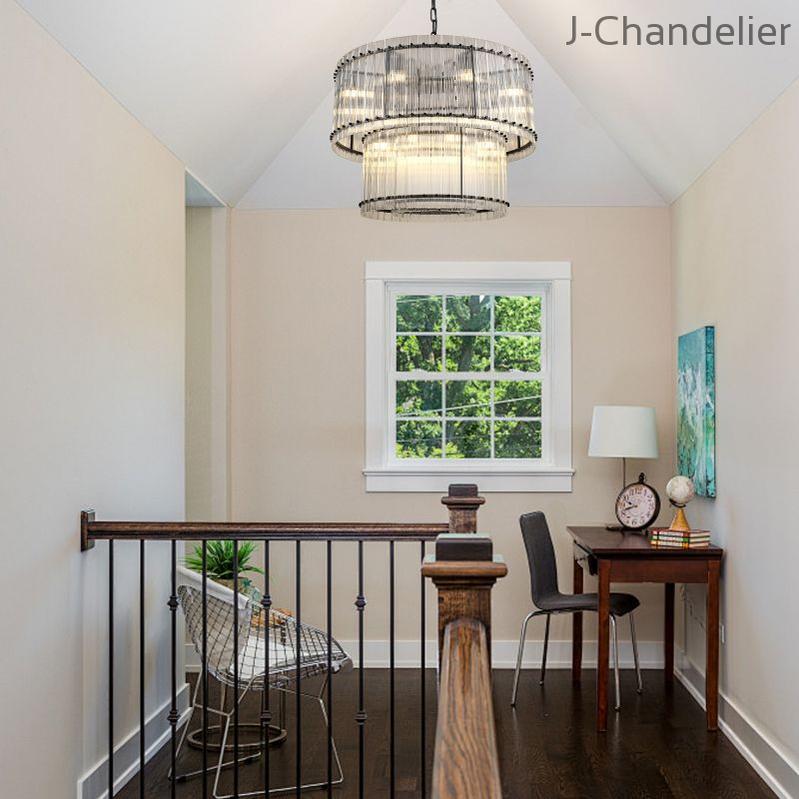 Sun Marcus 2-Tier Glass Round Chandelier 48"