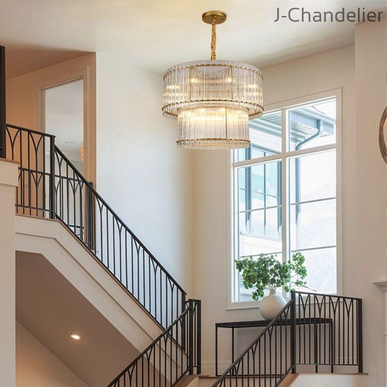 Sun Marcus 2-Tier Glass Round Chandelier 48"