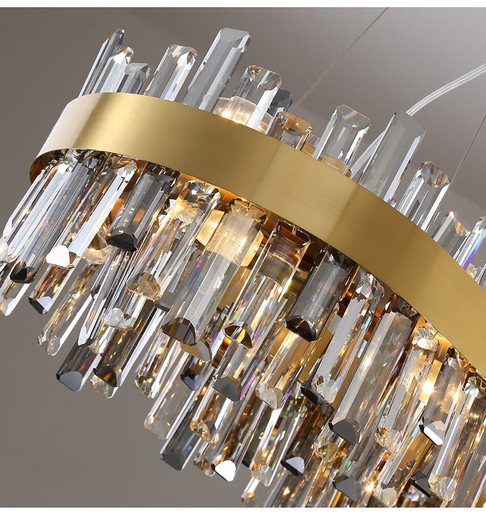 Elegance Rectangle Golden Lamp frame Crystal Chandelier 32" / 47"
