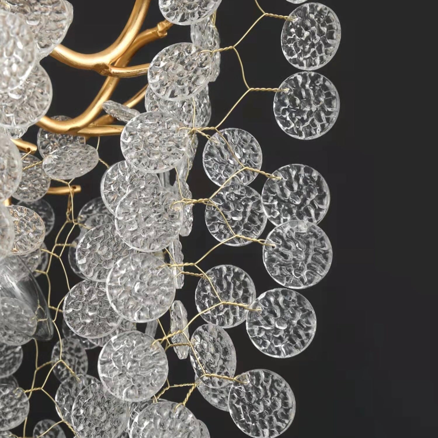 Luxury Branches Crystal Frosted Glass Chandelier Set for Living and Dining Room