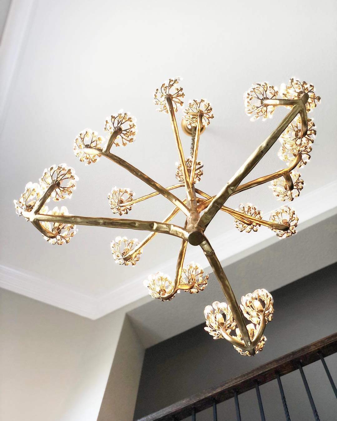 Luxury Branch Flower Chandelier in Gold for Living Room Staircase and Bedroom Lighting
