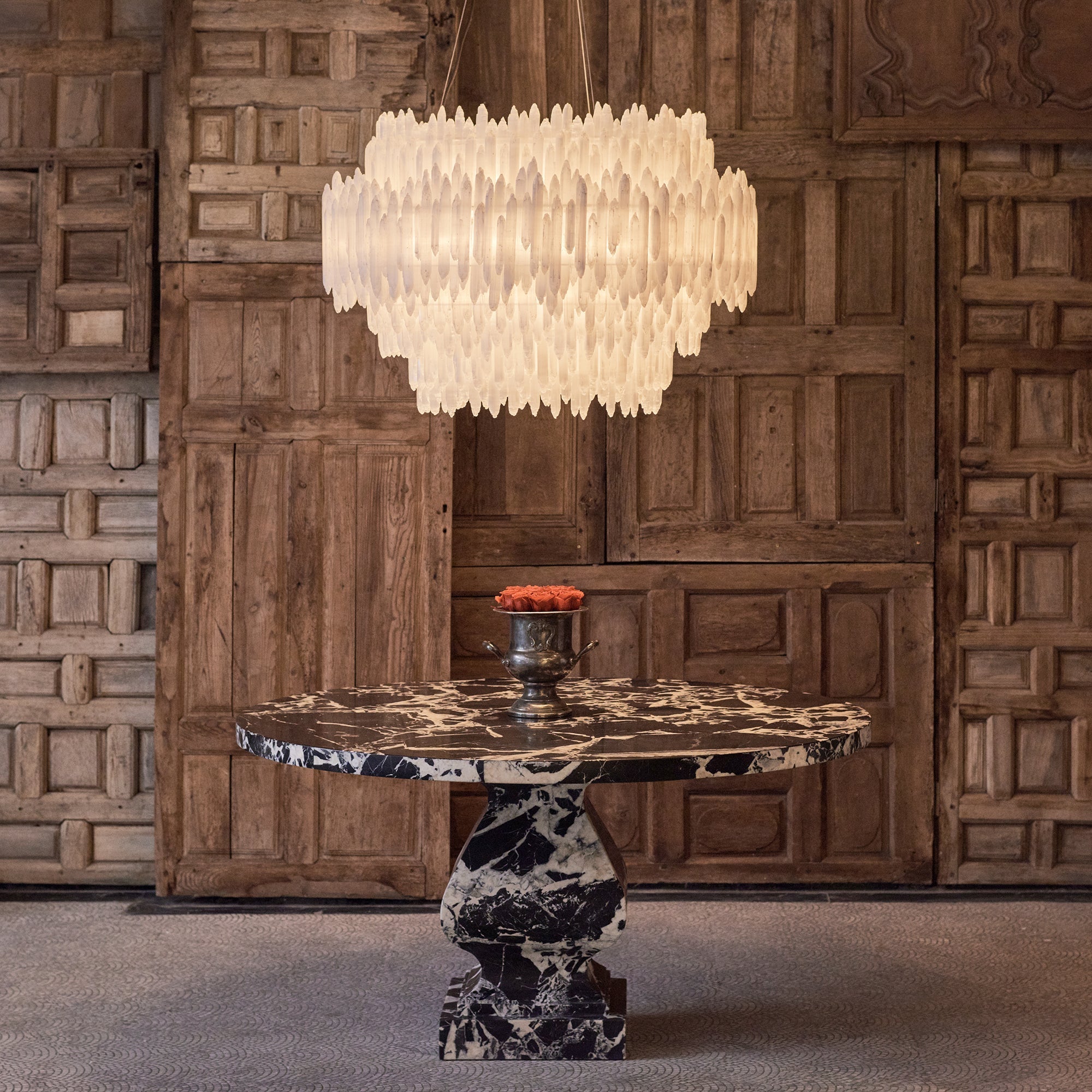 Selenine Layer Round Chandelier 32" 42"