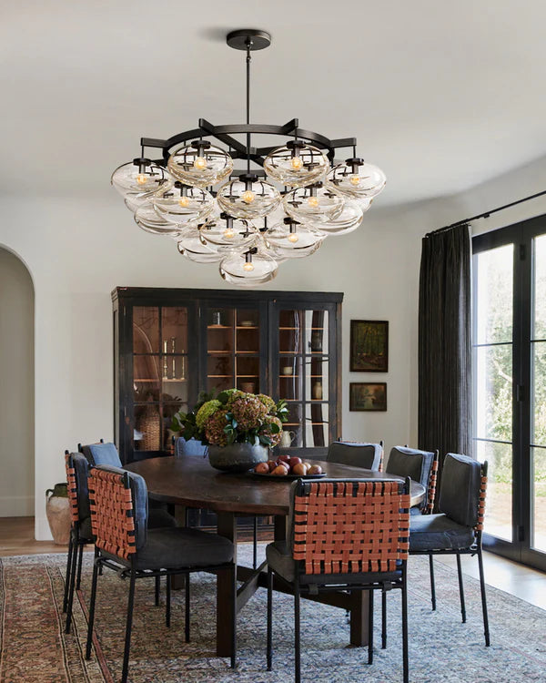 Cabrlet Clear Glass Round Chandelier 36"