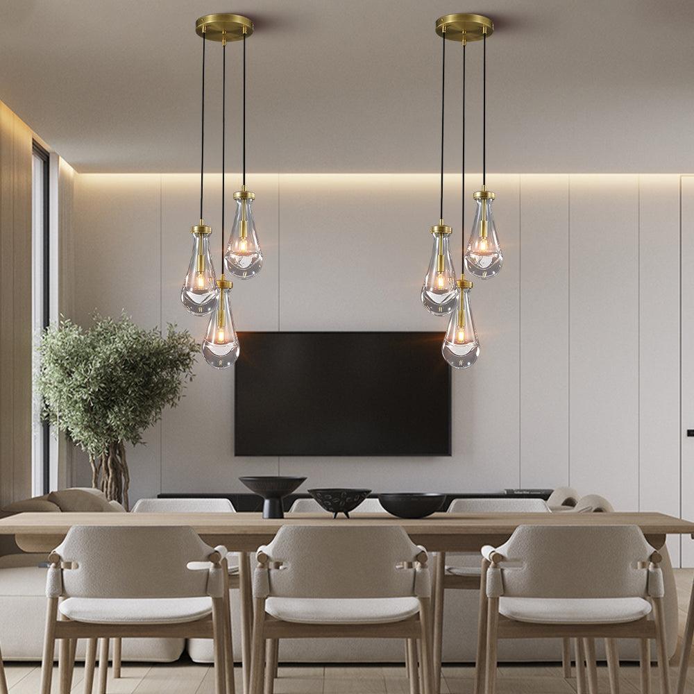 Raindrop 3-Light Cord Round Chandelier