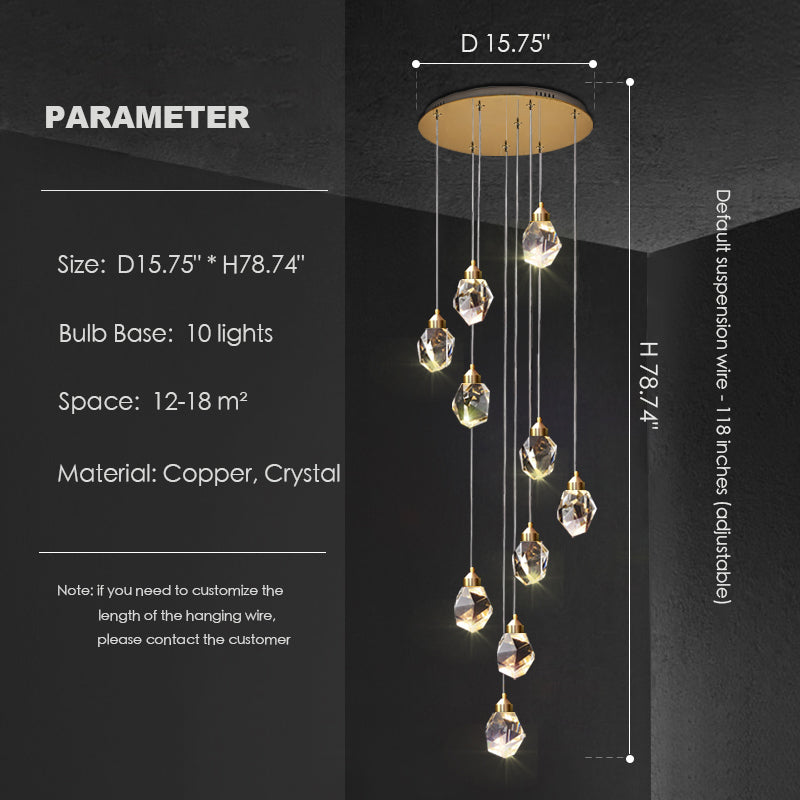 Modern Crystal Chandelier Foyer Living Room Droplight Hall Decoration Lights