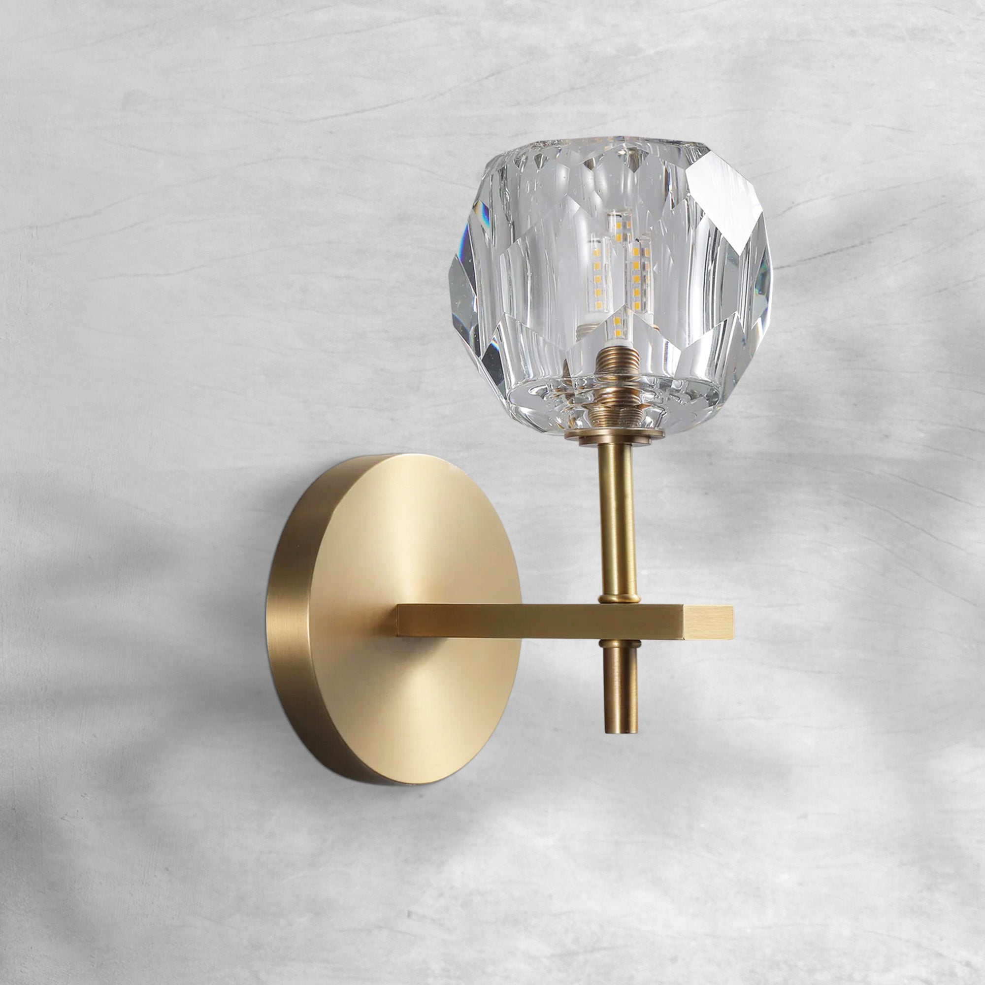 Bille De Crystal Glass Short Wall Sconce