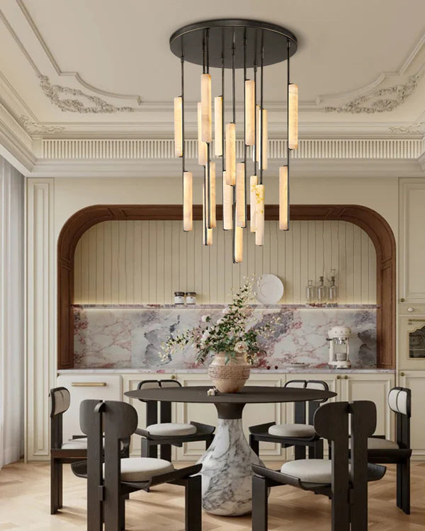 Auduban Alabaster Round Chandelier