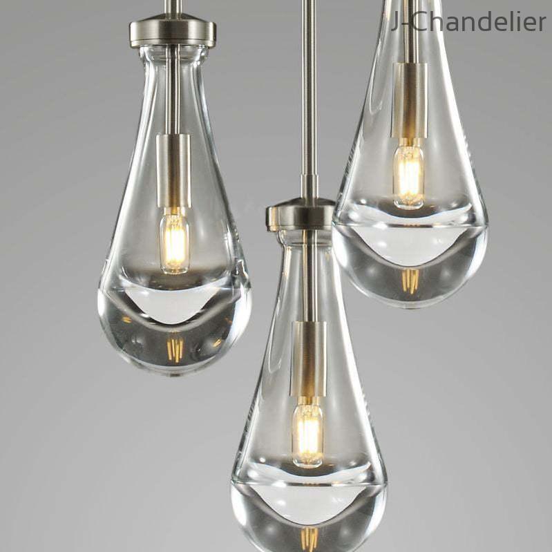 Raindrop 3-Light Rod Round Chandelier