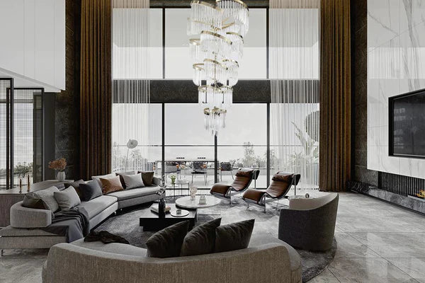 JC Louis Flower 5-Tier Crystal Round Chandelier
