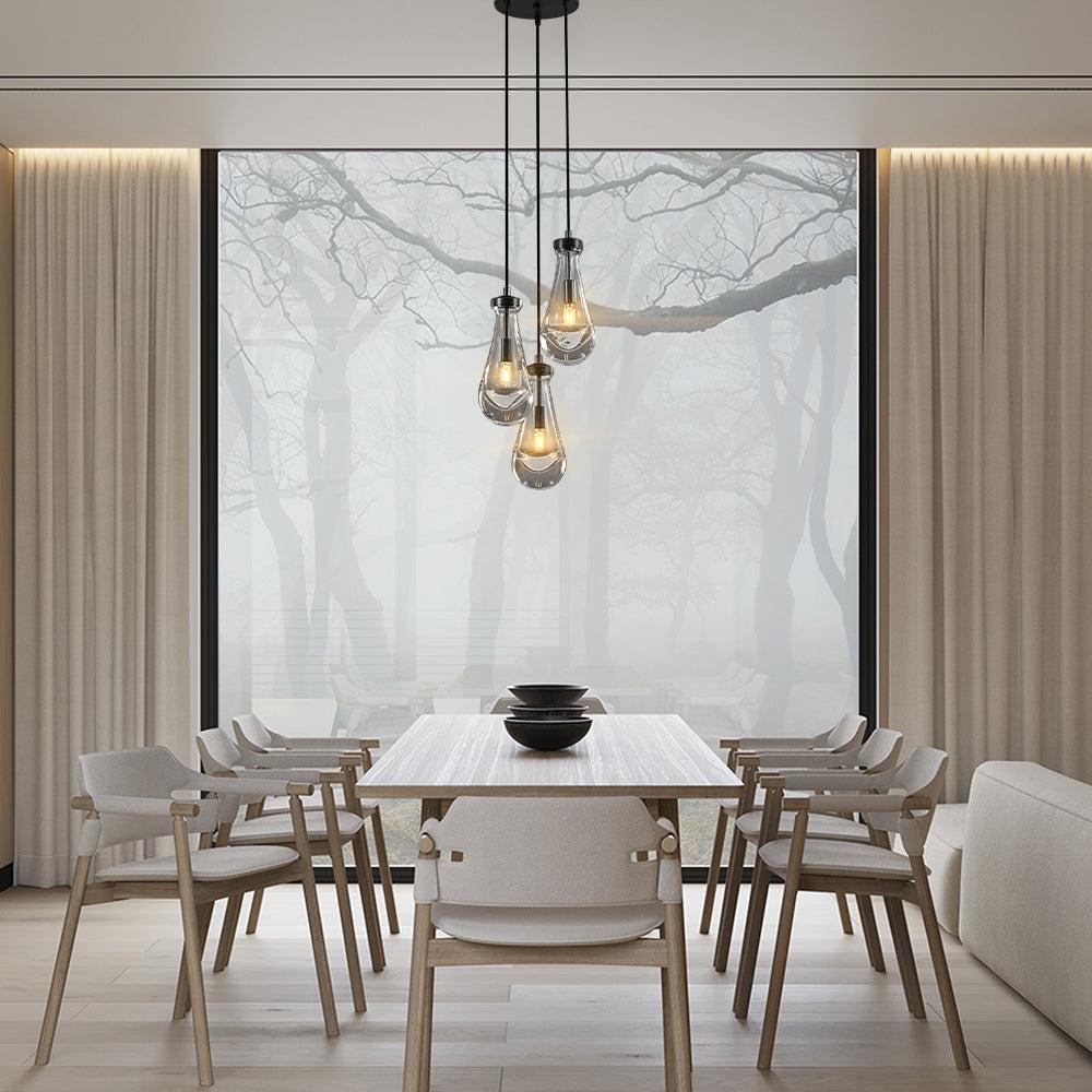 Raindrop 3-Light Cord Round Chandelier