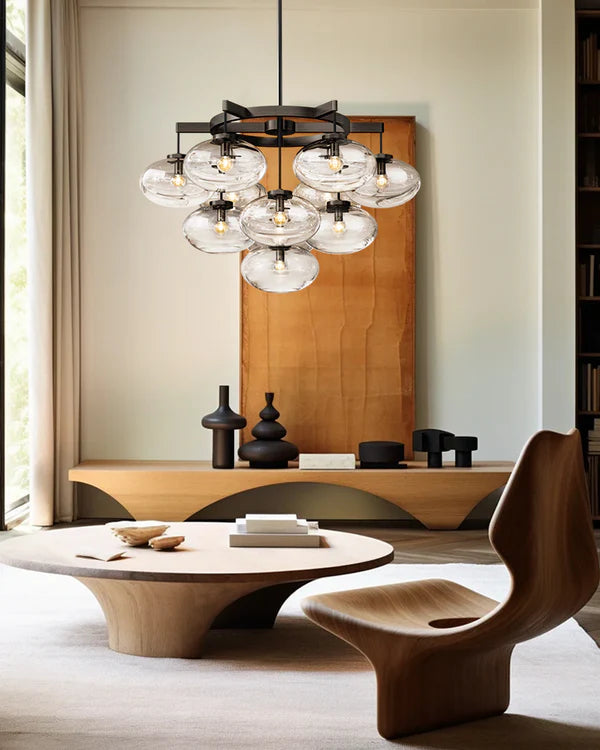 Cabrlet Clear Glass Round Chandelier 60"