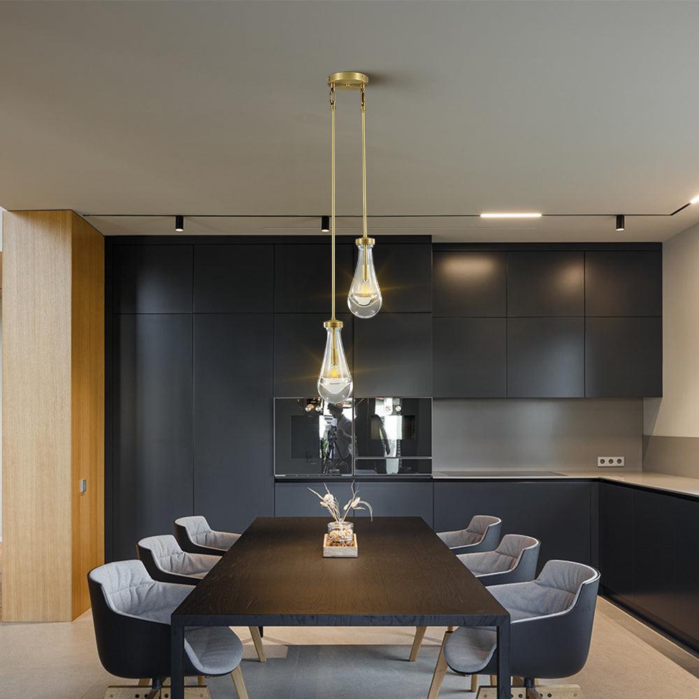Raindrop 2-Light Rod Round Chandelier