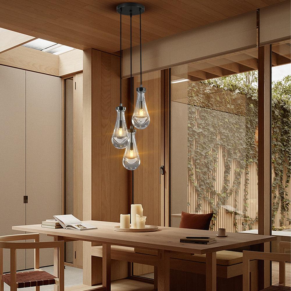Raindrop 3-Light Cord Round Chandelier