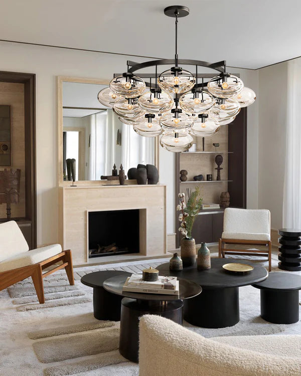 Cabrlet Clear Glass Round Chandelier 60"
