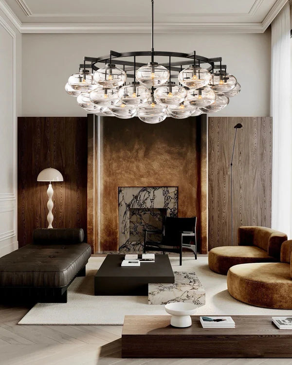 Cabrlet Clear Glass Round Chandelier 60"