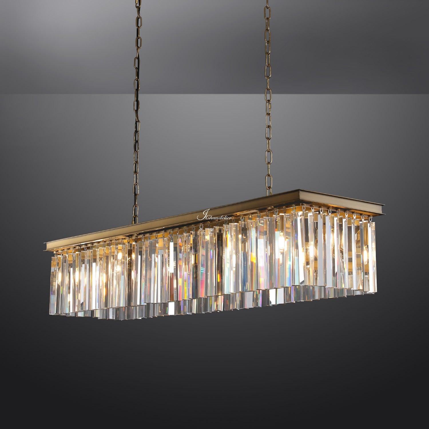 1920s Orion Art Deco Rectangular Chandelier 49"W/60"W