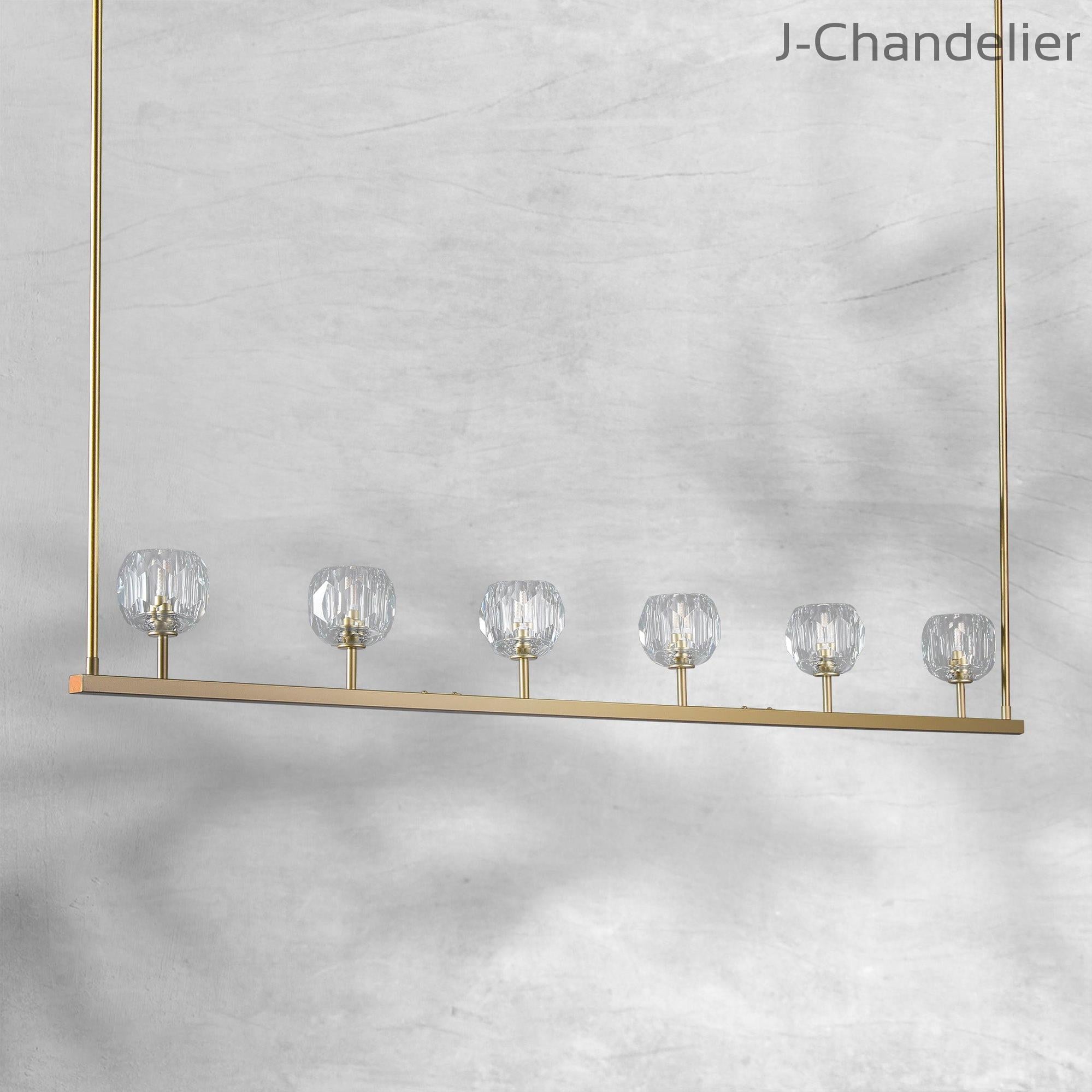 Bille De Crystal Ball Linear Chandelier 48” 60"
