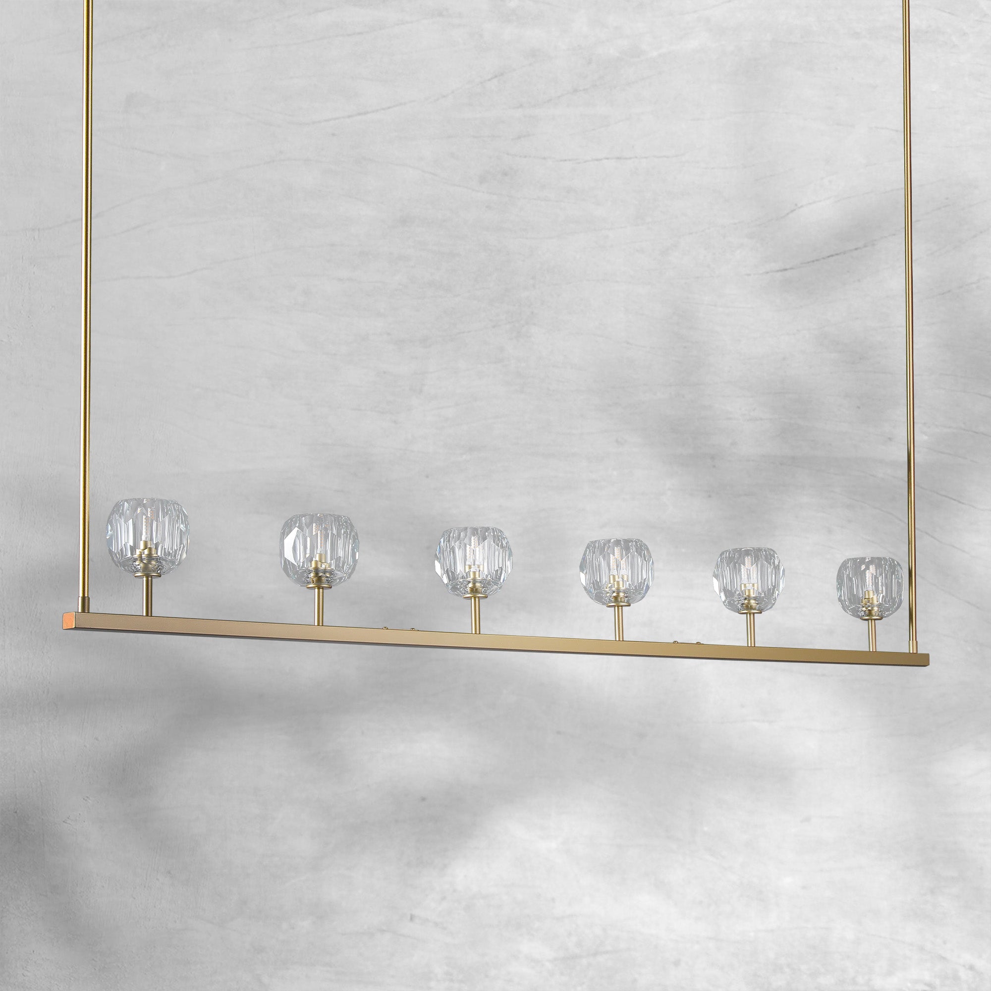 Bille De Crystal Ball Linear Chandelier 48” 60"