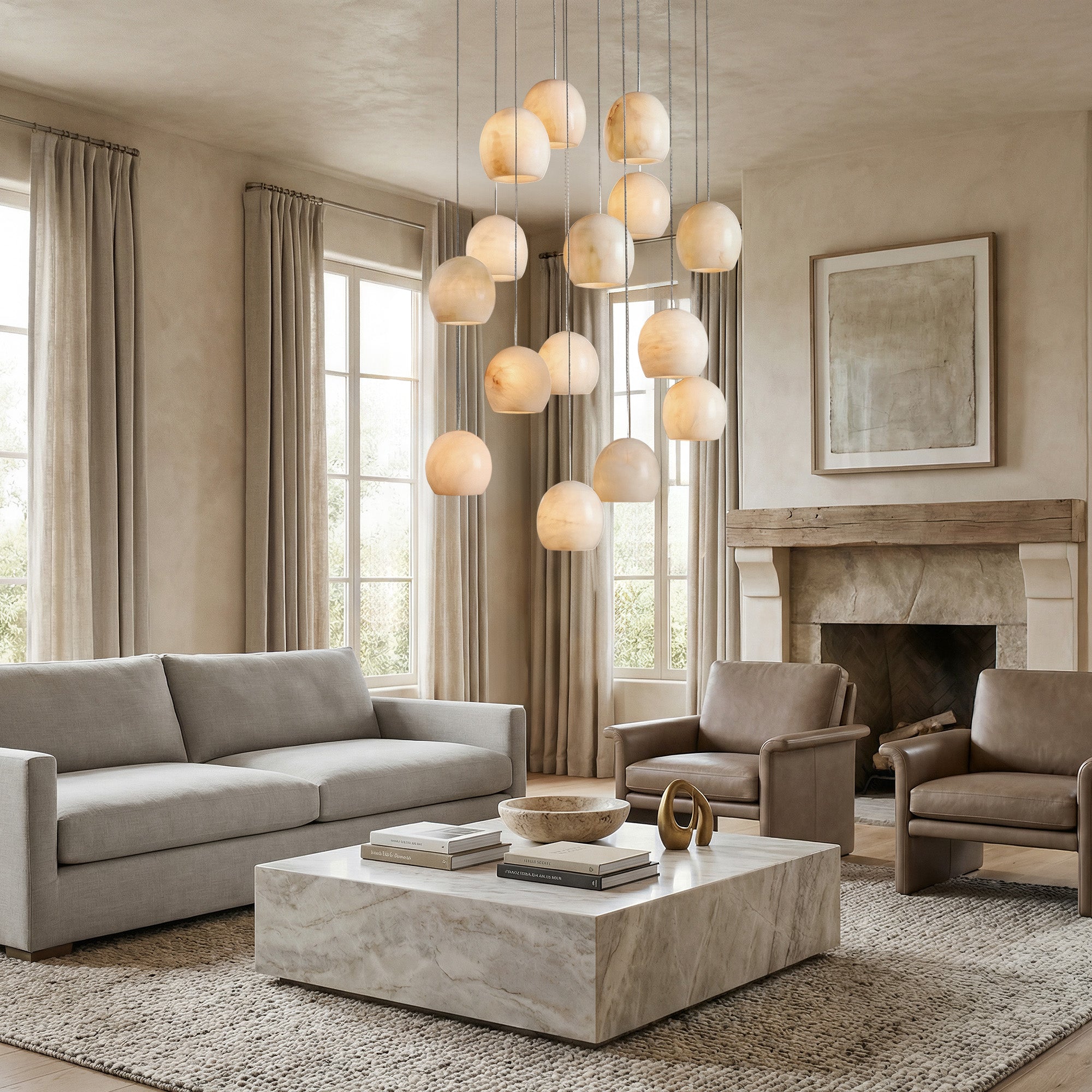 Maeva Round Chandelier 3/7/15/36 Light