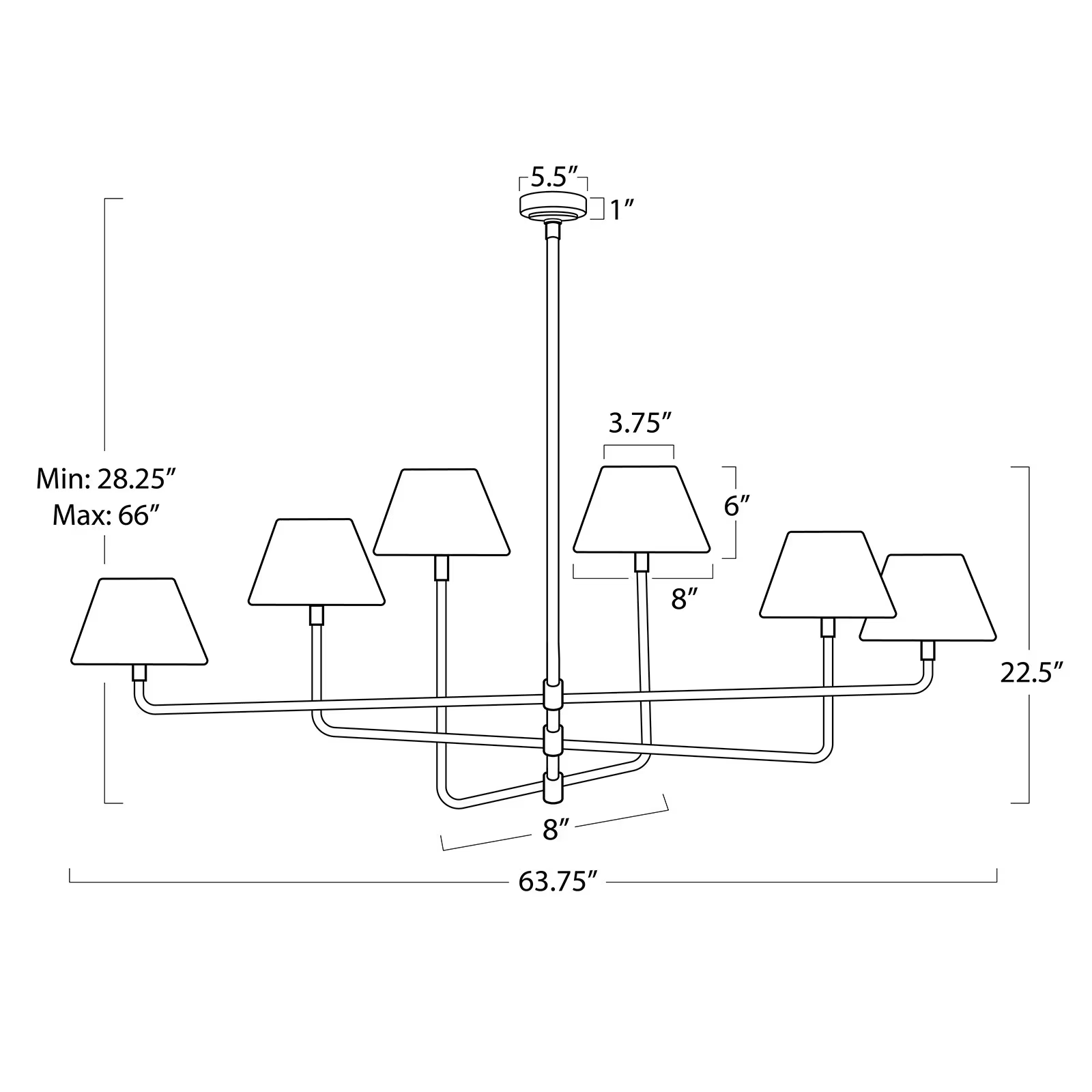 Polara Brass rattan Chandelier