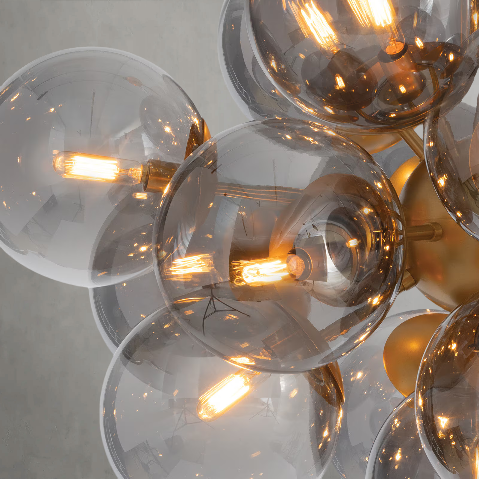 Driftelle Brass Smoked Glass Chandelier