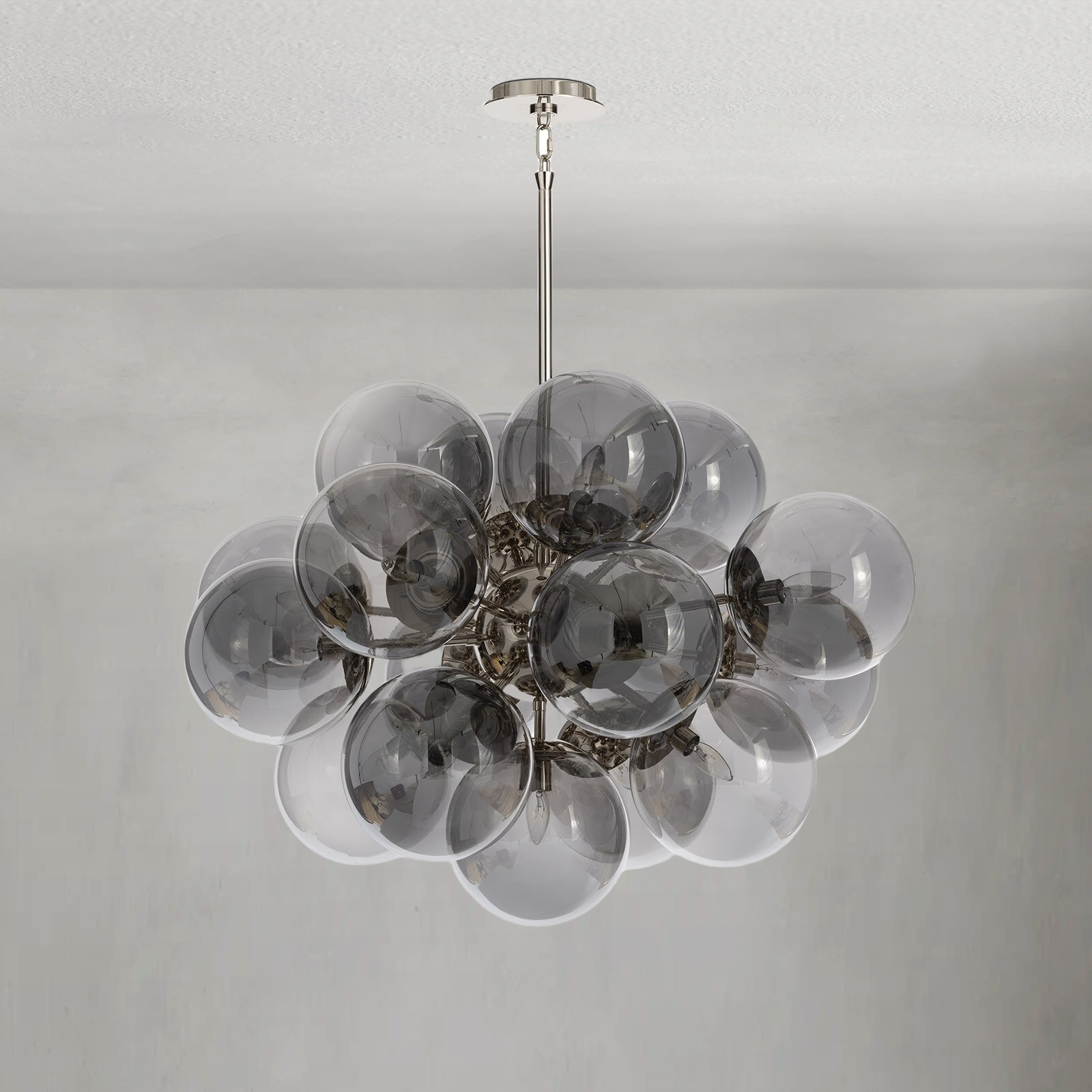 Driftelle Nickel Smoked  Glass Chandelier