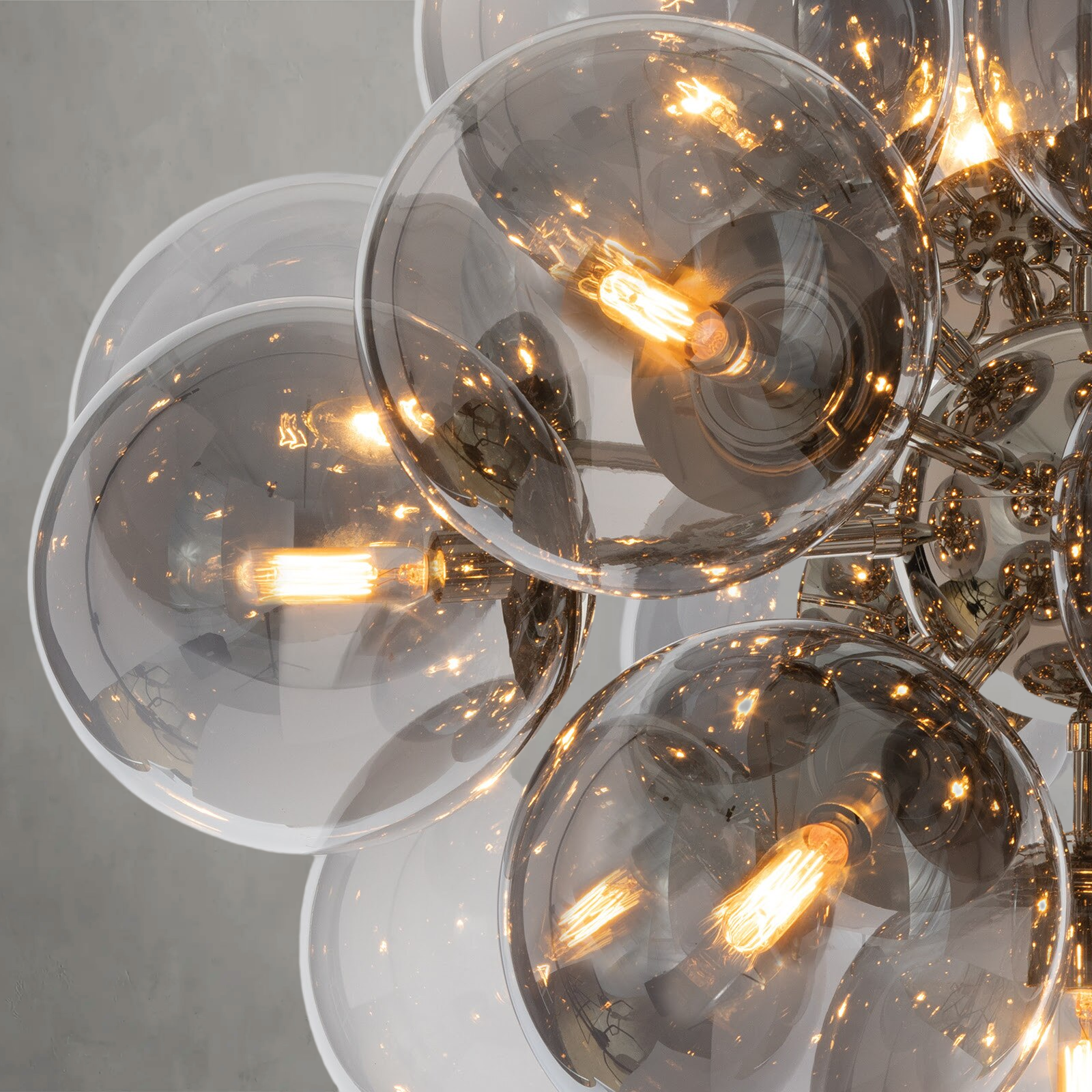 Driftelle Nickel Smoked  Glass Chandelier