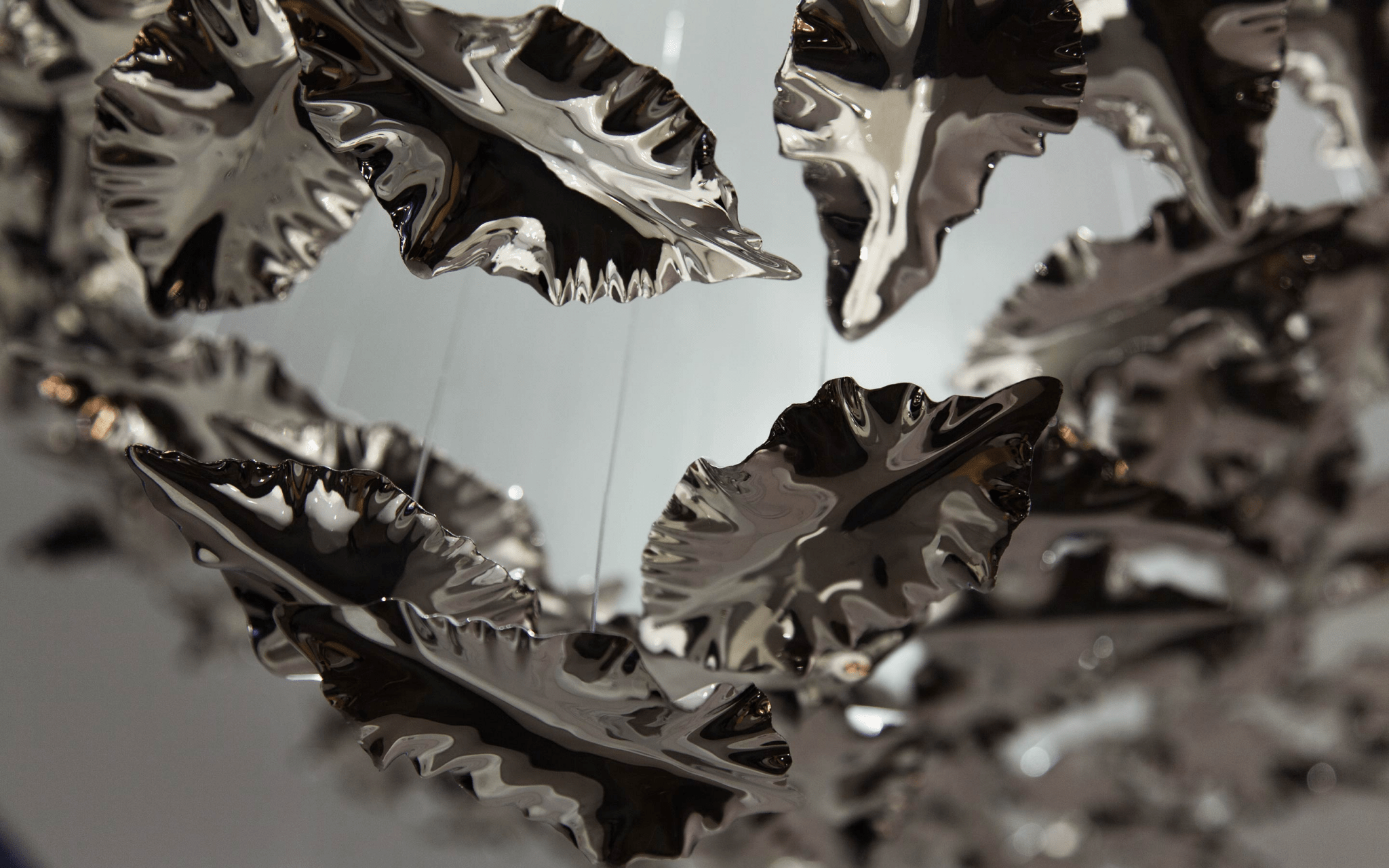 Galaxy Leaf Twisted Sculptural Meteor Shower Crystal Spiral Chandelier