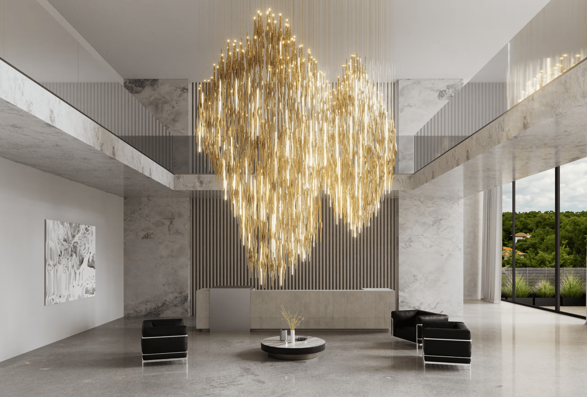 Vitara Meteor Shower Crystal Spiral Chandelier