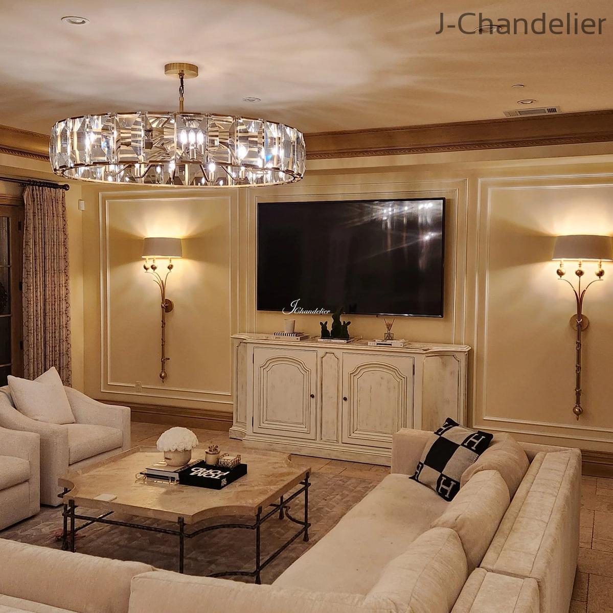 Harlew Crystal Round Chandelier 43"