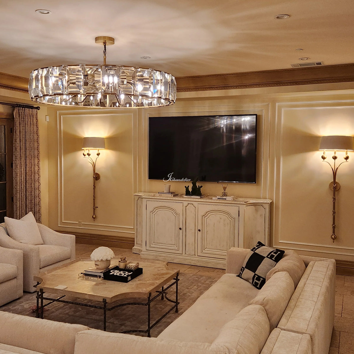Harlew Crystal Round Chandelier 43"