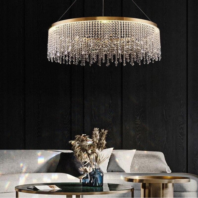 JC Modern Crystal Tassel Ring Chandelier