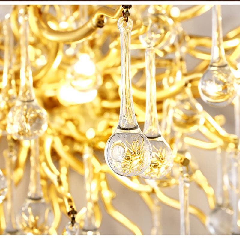 Rain Tree  Crystal Teardrop Wall Sconce Gold Diameter 17"