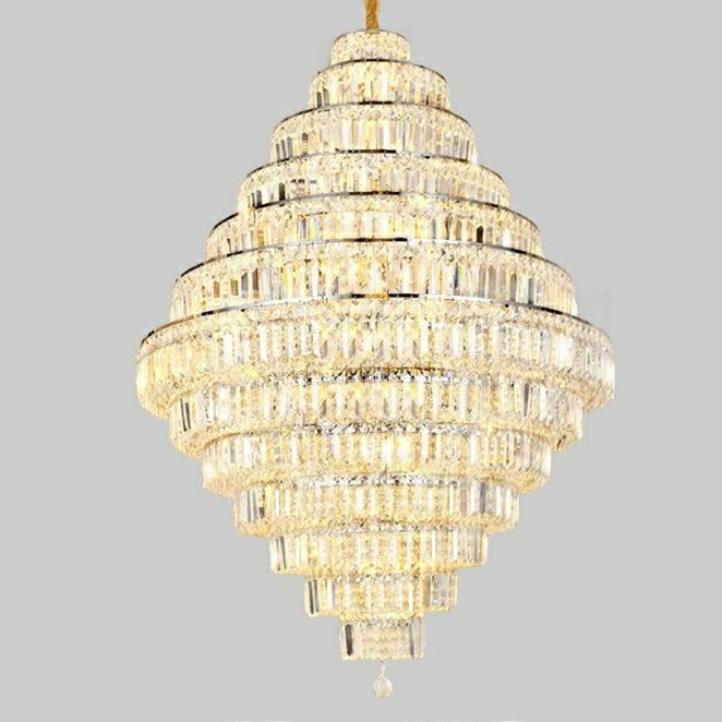 Chrome/ Silver/ Gold Extra Large Chandelier For Foyer Living Room Staircase Crystal Ceiling Lighting Fixture
